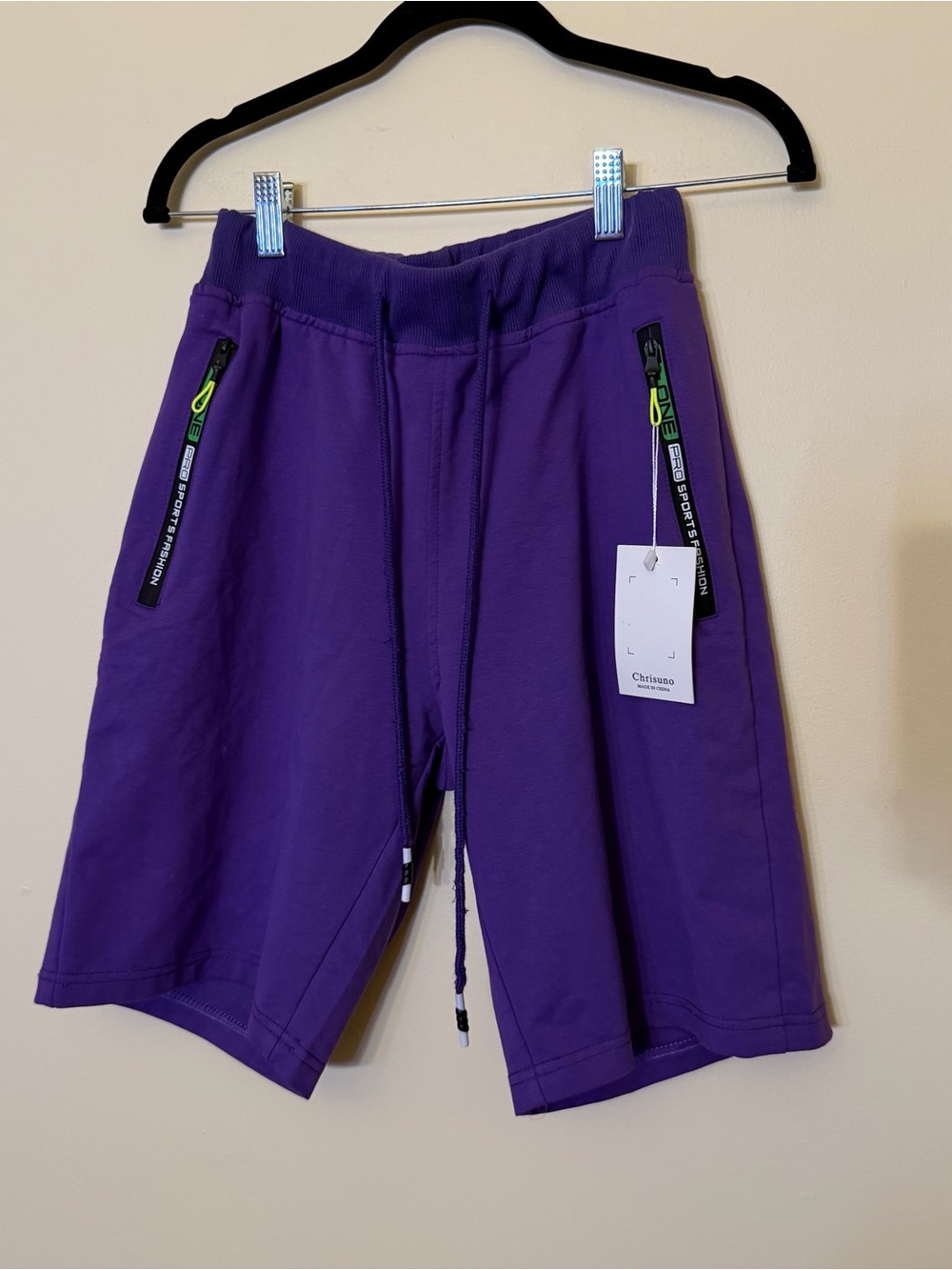 Purple Athletic Shorts Men’s Small Pockets Drawstring